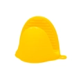 Yellow shark-style silicone oven mitt with non-slip texture and hanging hole - Yellow