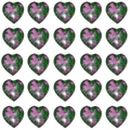 Bulk 15mm heart-shaped natural Ruby in Zoisite crystal charms in a neat 5x5 grid layout - 15x15x6mm / Ruby in Zoisite