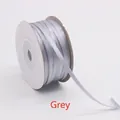 Roll of 3mm grey double-sided satin ribbon for DIY gift wrapping and bookmarks - 3mm/50 Yards / Gray