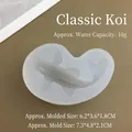Molde detallado de silicona de carpa koi con medidas 6,2x3,6x1,8cm para decoración tartas - Viejo Koi / Semitransparente