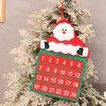 Calendario de Adviento de fieltro de Papá Noel con 24 bolsillos para decoración navideña - Papá Noel
