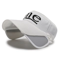 Visiera parasole in maglia bianca con pannelli grigi retrattili e stampa lettere - Regolabile / Bianco