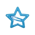 Star-shaped children's snap hair clip in bright blue finish with high-quality metal paint - Style 6-Blue Painted