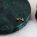 Elegant gold V-letter pendant with ball screw clasp on dark marble display - Letter Pendant (V) / Gold