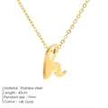 Minimalistische 14K vergoldete Edelstahlkette mit kleinem Buchstaben h Anhänger - Kleinbuchstabe h / Gold