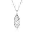 Macro shot of silver witch knot pendant with polished celtic design and reflection - Steel Color (40+5cm)