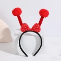 Cute ladybug headband with red pom poms and white polka dot bow for party costume - Style 23 Bee Headband (Bow Red Ball Red)
