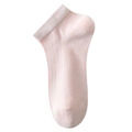 Breathable pale pink mulberry silk ankle socks with ribbed cuffs for women in summer - One Size / Peach Orange