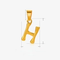 Gold stainless steel letter H pendant with bamboo texture and dimensions 1.8cm by 1cm - Letter H / Gold