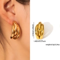 Gold Triple Loop Intertwined Hoops ZJGE0703