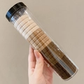 Brown gradient hair ties set in a clear cylindrical storage tube with black lid - 1# Coffee Brown Gradient (20pcs Jar)