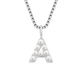 Elegant silver titanium steel necklace featuring a pearl-inlaid letter A pendant - Letter A / A-Steel Color