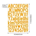 Self-adhesive 1.5 inch bright yellow alphanumeric vinyl stickers for DIY crafts and labels - Orange