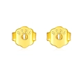 Pair of S925 sterling silver earring backs in golden finish with flower shape design - Butterfly / 3mm / Gold