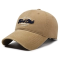 Retro khaki baseball cap featuring vintage Ford Club embroidery in washed cotton fabric - Adjustable / Khaki