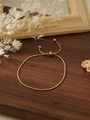 Detail of 18k gold plated snake chain bracelet with adjustable sliding toggle clasp - Drawstring Gold Bead Snake Chain (ZHB1145 Gold)