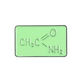 Green rectangle enamel brooch with Acetamide chemical structure for science lovers - Acetamide Chemical Formula Style(XZ2289)