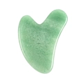 Heart-shaped green jade gua sha stone tool for facial and eye massage therapy - Green Aventurine