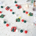 Christmas wool felt ball garland with red and green gift box and tree ornaments - Gift Box and Pine Tree