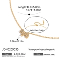 Dettagli della collana con ciondolo a cane in acciaio inox dorato con estensione - Stile Cane Scottie Pavé Dorato (JDN0209035)