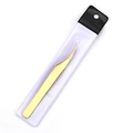 Precision stainless steel eyelash tweezers in gold finish for eyelash extension - Titanium Gold Dolphin Clip