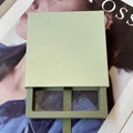 Elegante caja de regalo verde para joyas con ventana transparente y tirador de cinta - Verde Claro Set/Interior 9x9x2cm/Sin Impresión