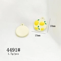 Macro view of 18mm enamel lemon charm with dimensions 15mm and weight 1.7g specifications - 4491# Lemon