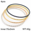 Set of 4 twisted stackable bracelets in silver, gold, rose gold and black finish - 4pcs Mixed (Four Colors)