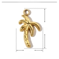 Detailed parameter display for a gold coconut tree pendant in durable stainless steel - YE457-2-Gold Palm Tree