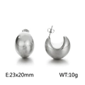 Pendientes de media luna en acero inoxidable plateado pulido, variante 23x20mm - Color Acero (KE109529-WGMW)
