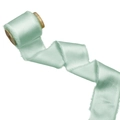 Mint green frayed edge chiffon ribbon wrapped on a natural wooden spool - 4CM X5 Yards (Without Wood Spool) / Mint Green