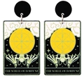 Punk-Acryl-Tarot-Ohrringe mit Rad des Schicksals-Druck im düsteren Gothic-Stil - Das Rad des Schicksals