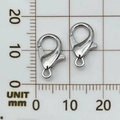 Silver lobster clasp 12mm on a ruler showing precise size for jewelry making - 14mm / Antique Silver