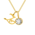 Collier doré en acier inoxydable avec pendentif lettre cœur et zircon pierre de naissance - Lettre Z / Or