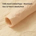 52x55cm wood brown crinkled wrapping paper for flower bouquets and gift packaging - 52*55cm (5 Sheets/Pack) / Wood