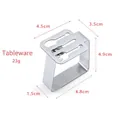 Polished stainless steel tablecloth clip in leaf shape for table cover fixing - Tableware / Silver