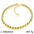 Bracciale a catena a cestino in acciaio inossidabile dorato misura 180x4mm - Oro-180x4mm(KB208479-GC)