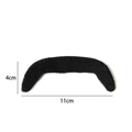 Black realistic fake mustache party prop, curved synthetic hair fiber, size 11cm x 4cm - Arch Black Mustache