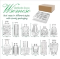 Set of 12 assorted transparent glass bud vases with detailed dimensions and sturdy packaging - Clear (12 Pieces Set)