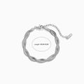 Braided snake bone chain bracelet in silver finish with lobster clasp and K18 tag - Crossed Snake Chain / Steel