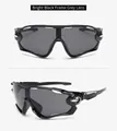 Glossy black frame cycling sunglasses with grey lenses and professional ventilation holes - Glossy Black Frame Grey Lens