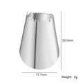 Stainless steel piping tip with serrated top 29.5mm height for cake decorating - 25 Flat Opening