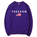 Sweat à capuche violet unisexe avec texte Freedom blanc et drapeau américain taille M - Violet