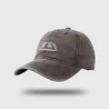 Casquette vintage gris anthracite en toile délavée avec broderie blanche de la lettre D - M (56-58cm) / café