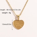 Gold-tone titanium heart necklace engraved with Love you, 40+5cm length and 4g weight - Love you Heart (Style 7)