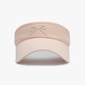 Visière de soleil rose pour femme avec nœud crème et design ouvert pour protection UV - Taille Unique(Réglable) / Rose