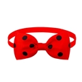 Polka dot pet bow tie in red and black with adjustable neck strap for cats and dogs - Red with Black Dots