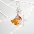 6cm vintage Christmas snowman ornament with red polka dot hat and snowflake hook - Snowman Ornament with Scarf