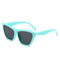 Retro cat eye sunglasses featuring mint green plastic frames and dark grey lenses - Apple Green Frame Grey Lens