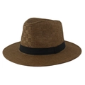 Men's dark brown breathable straw cowboy hat with a black ribbon and wide flat brim - Checkerboard Coffee